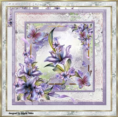 Lily and Butterfly Card Mini Kit and Decoupage