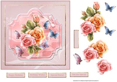 Summer Rose with Decoupage