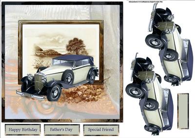 Drive to the Coast 7x7 Card with Decoupage
