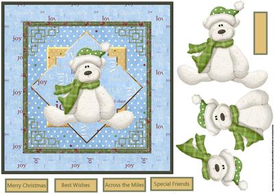 Polar Bear 7x7 Card with Decoupage