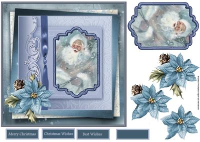 Vintage Santa 7x7 Card with Decoupage