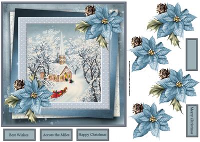 Sledge Ride to Church 7x7 Card with Decoupage