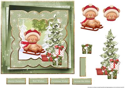 Santa Has Been 7x7 Card with Decoupage