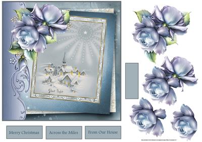 Vintage Silent Night 7x7 Card with Decoupage