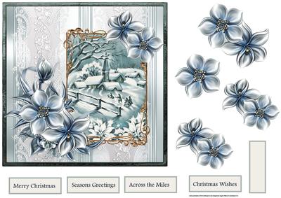 Vintage Christmas 7x7 Card with Decoupage
