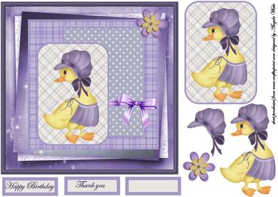 Thank You Ducky 7x7 Card with Decoupage