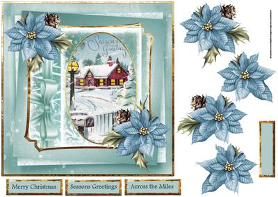 Vintage Christmas House 7x7 Card