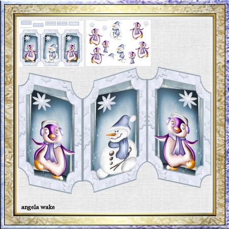 Penguin and Snowman Fun Trifold Mini Kit
