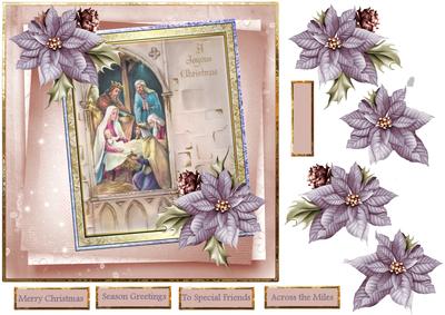 Joy at Christmas 7x7 Card with Decoupage