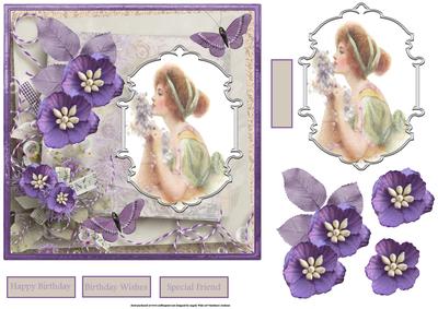 Art Deco Beauty in a Flower 7x7 Card