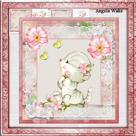 Cute Kitten 7x7 Card Mini Kit