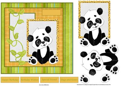 Jungle Baby Panda 7x7 Card and Decoupage