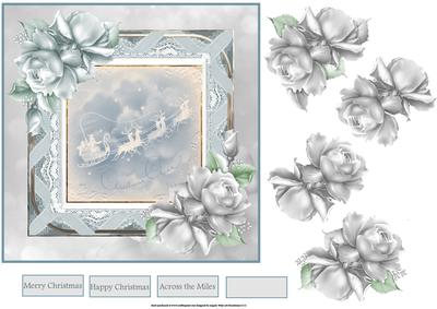 Santa Flying Through the Sky 7x7 Card