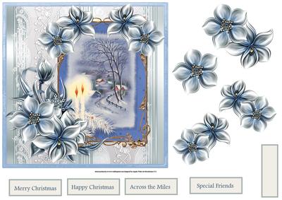 Christmas Candles Light the Way 7x7 Card