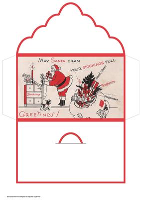 Santa Filling the Stocking Money Wallet