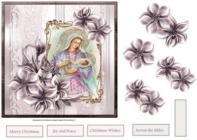 Mary and Baby Jesus 7x7 Card and Decoupage