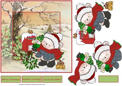 Posting a Letter to Santa 7x7 Card with Decoupage