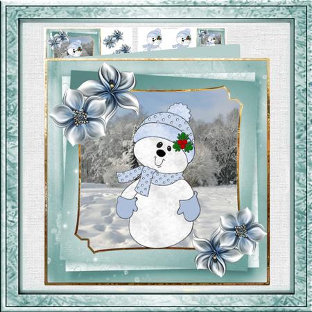 Happy Snowman Mini Kit 7x7 Card