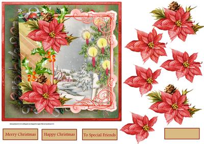 Vintage Christmas Candles Burn Bright7x7 Card