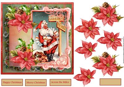 Which Way Does Santa Go 7x7 Card and Decoupage