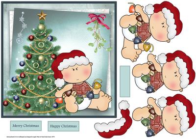 Baby's First Christmas 7x7 Card and Decoupage