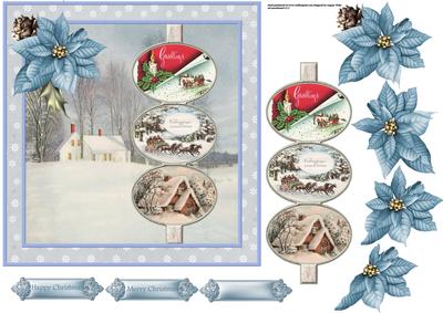 Christmas Vintage Scenes 7x7 Card