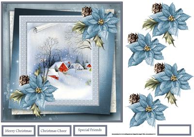 Vintage Christmas Village 7x7 Card