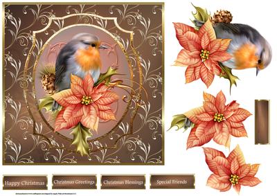 The Robin 7x7 Card and Large Decoupage