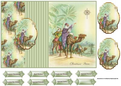 Three Wise Men Foldback Card with Toppers and Sentiment Tags