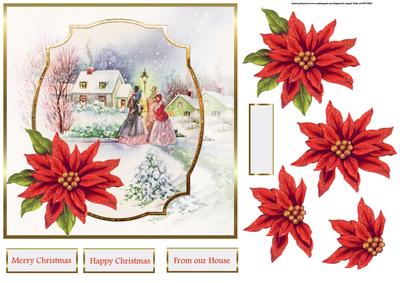 Vintage Carol Singers 7x7 Card with Decoupage