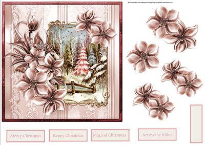 Magical Christmas 7x7 Card with Decoupage