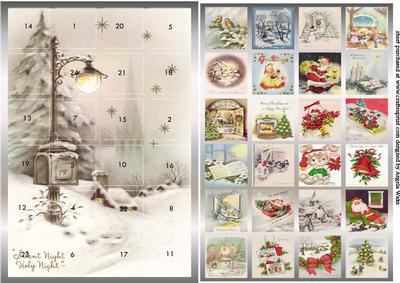Vintage Lamplight Advent Calendar Card