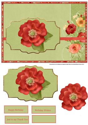 Poppy Birthday Card with Decoupage