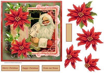Santa Checks His List 7x7 Card and Decoupage