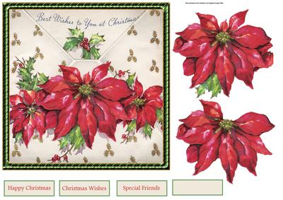 Red Poinsettias Easy Cut Decoupage
