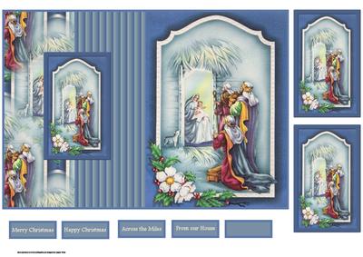 Nativity Fold Back Card with Toppers