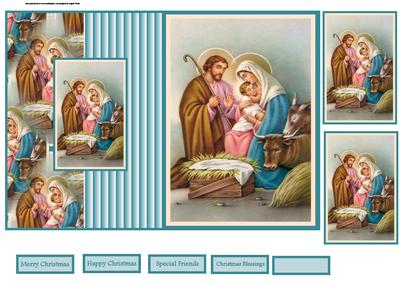 Birth of Jesus Fold Back Card and Toppers