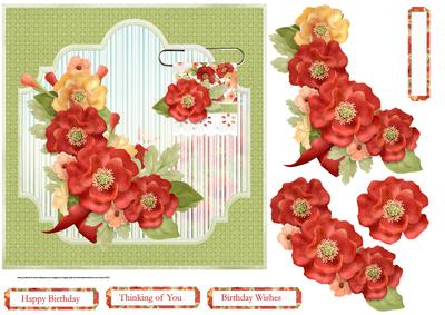 Lovely Poppies 7x7 Card with Decoupage