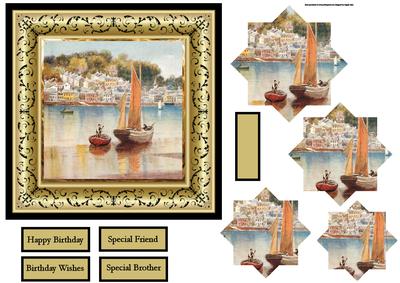 Harbour View Sailing 6x6 Card with Shaped Layers