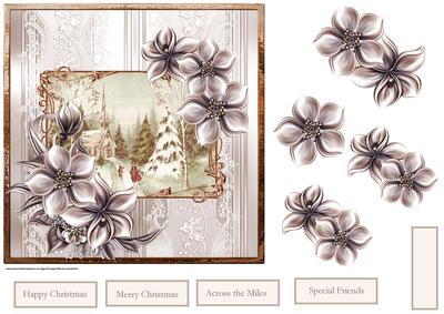 Christmas Midnight Mass 7x7 Card with Decoupage