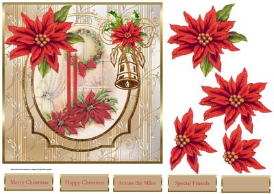Christmas Candles 7x7 Card with Decoupage