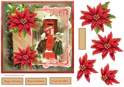 Post Early for Christmas 7x7 Card with Decoupage