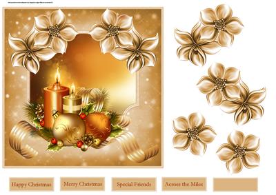 Candles and Baubles 7x7 Card with Decoupage