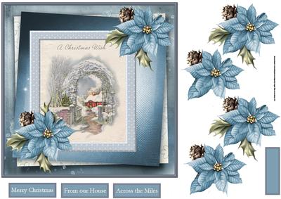 Christmas Welcome 7x7 Card with Decoupage
