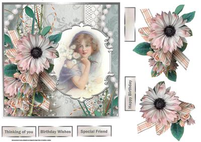 Vintage Beauty 7x7 Card with Decoupage