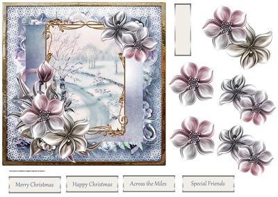Winter Scene 7x7 Card with Decoupage