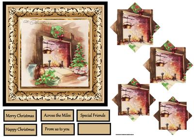 Christmas Fire Pyramid 6x6 Card