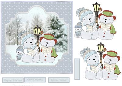 Merry Christmas Snowman 7x7 Card