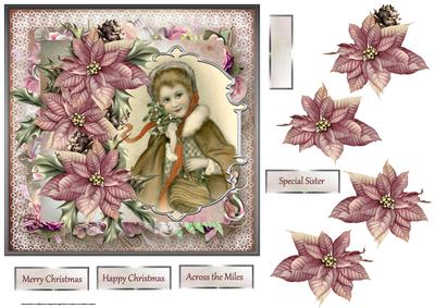 Joy at Christmas 7x7 Card with Decoupage