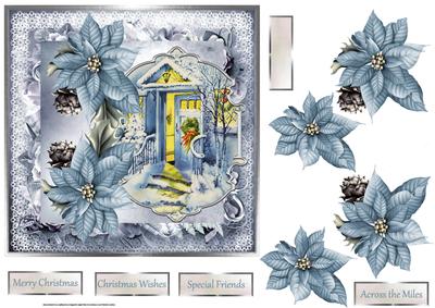 Christmas Door and Wreath 7x7 Card